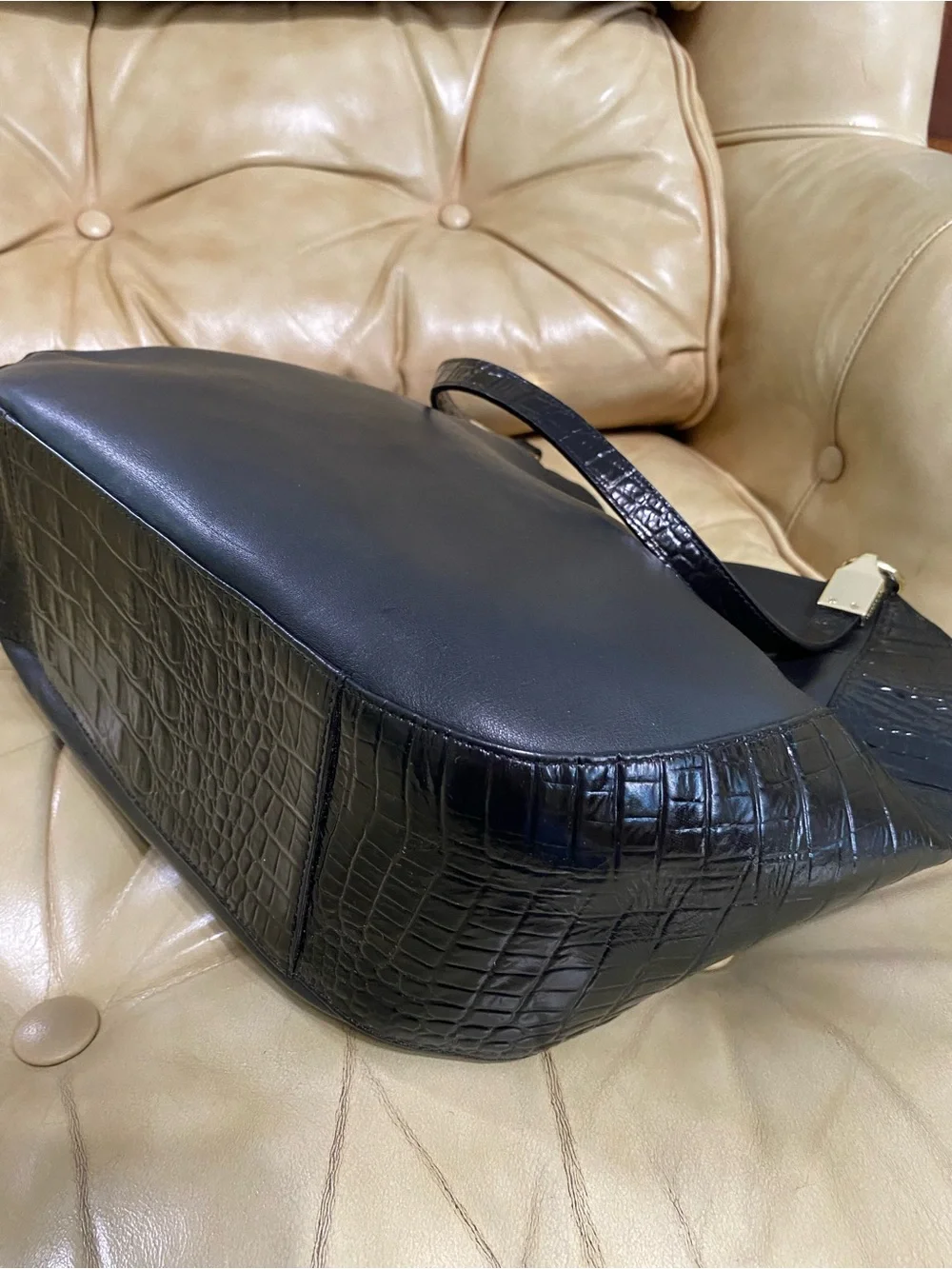 RARE Brahmin Nara Stud Marianna Tassel + Zip Wallet + Key Fob Leather Black/Gold